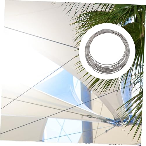 Miniatura 8 de Cuerda de cable de acero inoxidable de larga duración 32.8 ft barandilla cuerda de alambre tendedero lámpara escritorio valla DIY