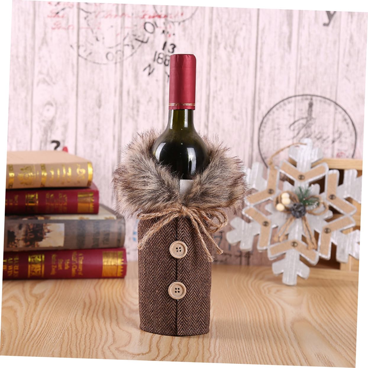 2pièces Housse De Bouteille De Vin pour Noël Étui De Couverture Décoratif Cadeau pour Bouteille De Vin De Vacances