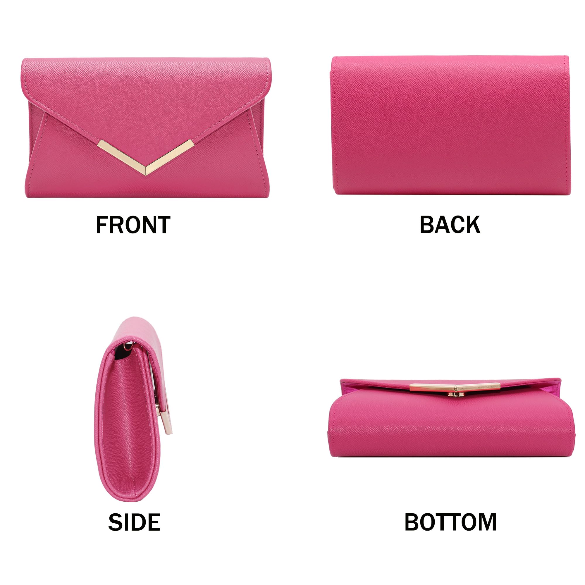 Milisente Clutch Bags For Women Wedding Leather Evening Bag Metallic Shoulder Purse