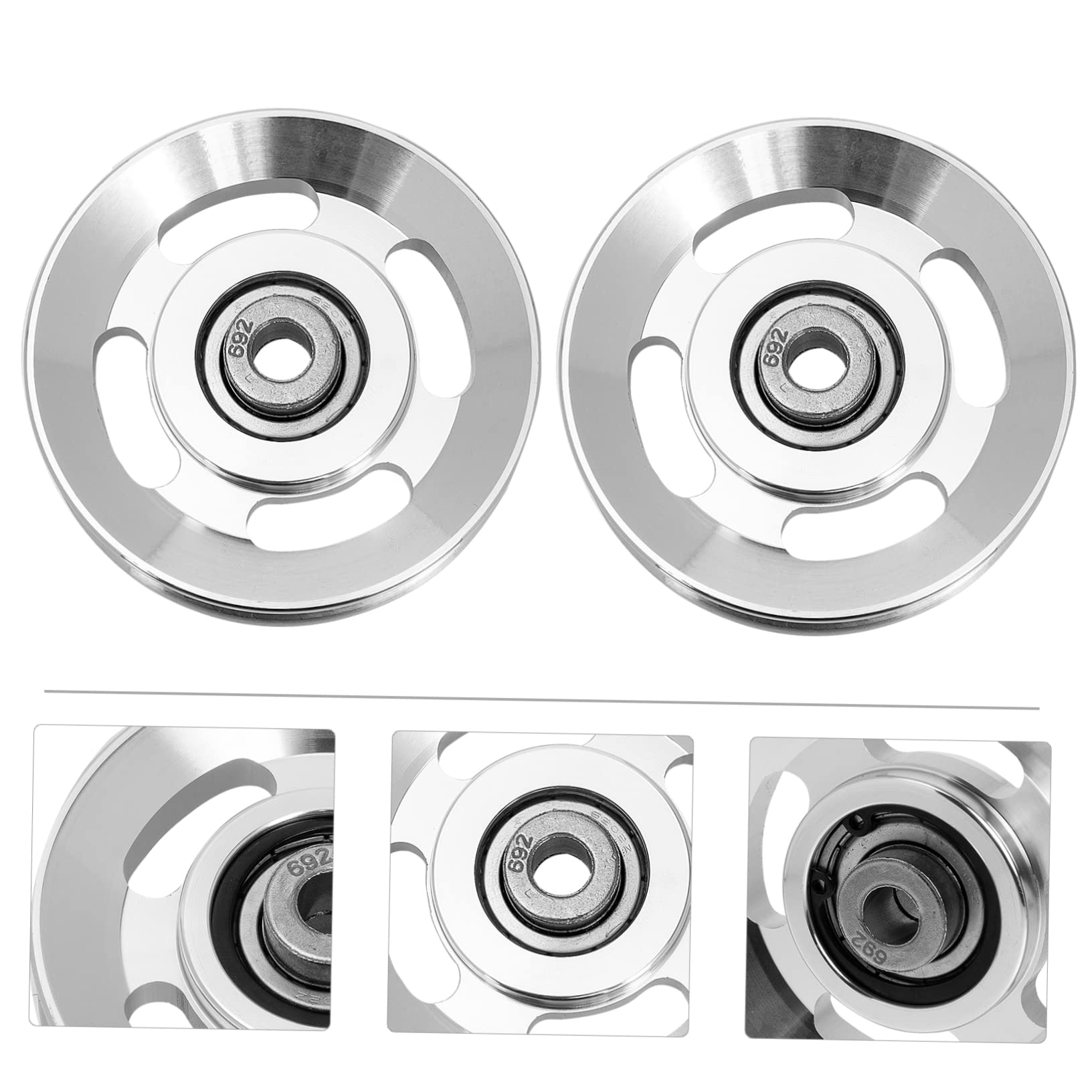 Carrucola per Cavi Fitness in Lega di Alluminio, 2 Pezzi, Resistente all Usura, Movimento Fluido, Facile da Installare per Allenamento