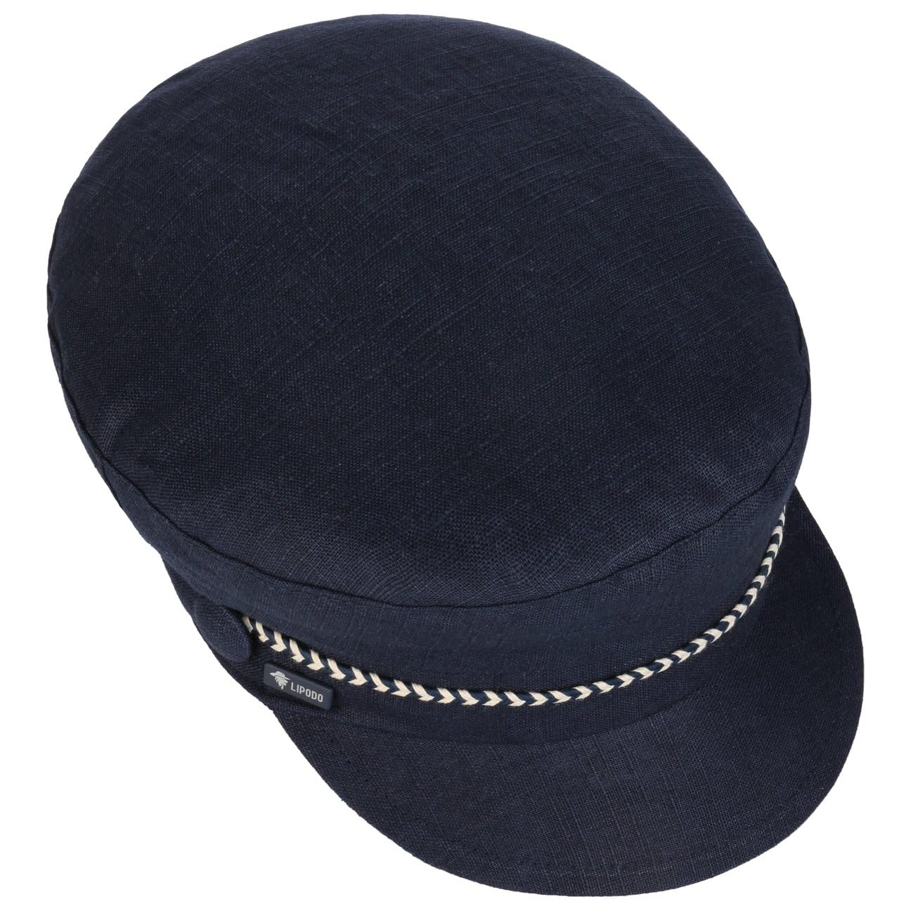 Lipodo Elbsegler Maritimer Chic Einfarbige Kapitänsmütze Leinen Made in Italy Damen Frühjahr/Sommer