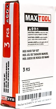 MaxTool M4x0.7 Hand Thread Tap Sets Including Taper+Plug+Bottom Metric HSS M2 Taps Set Pitch 0.7mm FULLY GROUND RIGHT HAND; HSM02W00R04