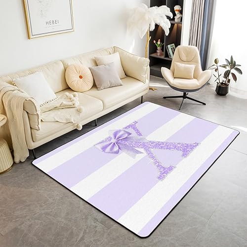 Vista 14 de Erosebridal Blue Bow Living Room Rugs Kawaii Bow Knot Decorative Carpet for Kids Girls Teens Women Girly Princess Bows Area Rug 3X5 Cute Ribbon