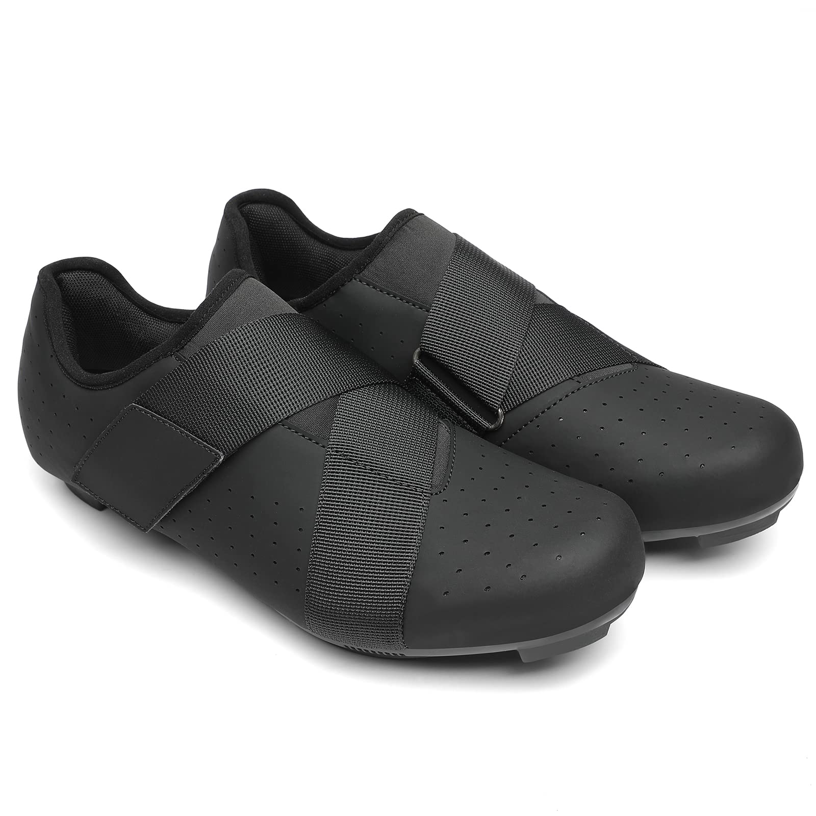 VikoVirenUnisex Cycling Shoes Compatible with Peloton Bike with Single Hook & Loop Strap and Delta Cleats Included Perfect for Indoor Road Riding Bike Shoes for Men Women