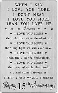 CPLJW 15 Year Anniversary Card Gifts for Him Her, Steel Gifts for Men for 15th Anniversary, 15 Wedding Love Wallet Card Gift