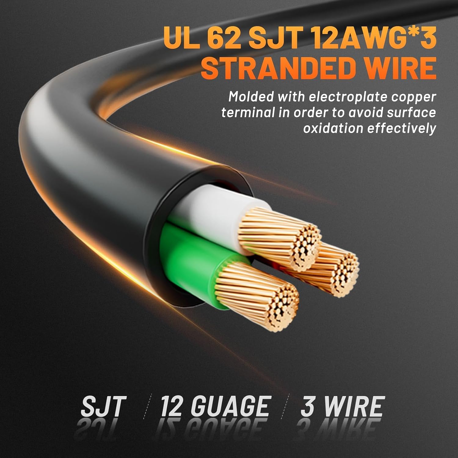 MECMO 2 Way 3 Prong Extension Cord with Switch, 1.6ft Y Splitter 2x10A 125V | 14AWG 5-15P to 2x 18AWG 5-15R, House 15A to 10A 125V Outlet, ETL Listed Power Cable for Christmas Lights Garage Home Office