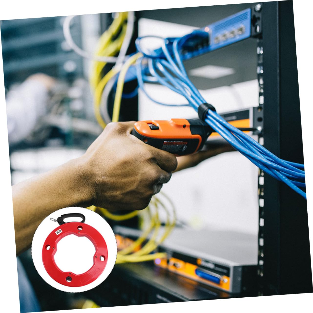 STOBOK Einziehband für Elektrische Leitungen Drahtzieher aus Abs und Stahldraht Rot Hohe Effizienz für Elektroinstallationen und Leerrohre