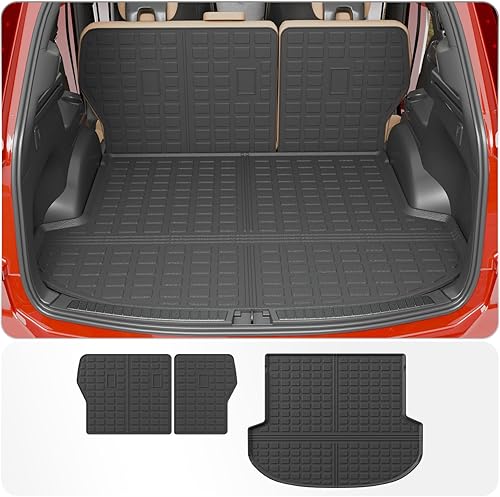 Vista 31 de Alfombrilla de carga compatible con Nissan Pathfinder 2022-2024 2025, forro de carga TPE para todo tipo de clima, accesorios Pathfinder 2023