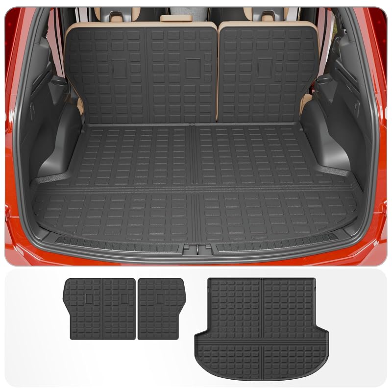 Kit de forro para porta-malas e tapetes para encosto Hyundai Santa Fe 2021–2023 5 lugares Thinzyou, 3 peças