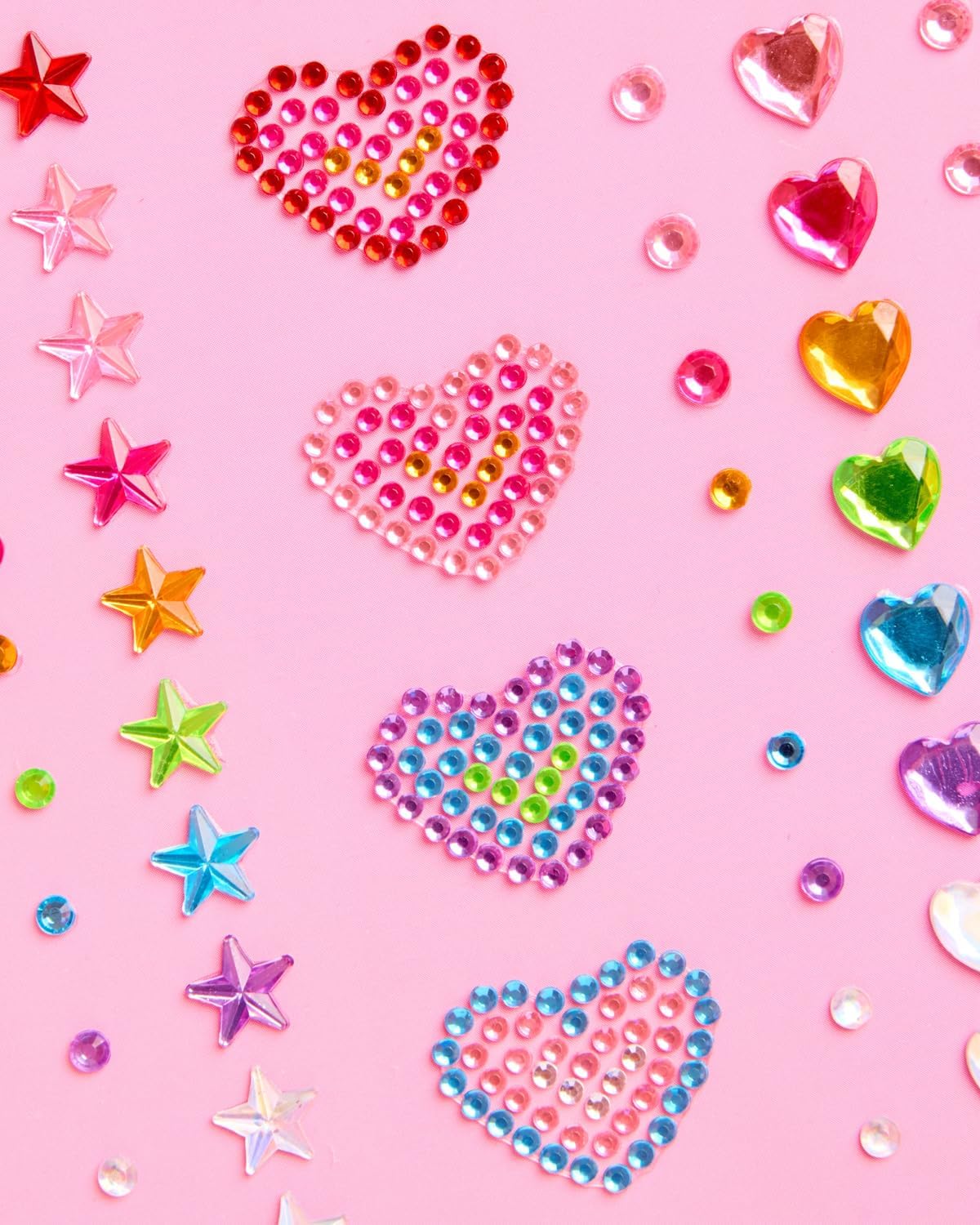 xo, Fetti Pride Face Gems - 82 Pc Face Jewels | Rainbow Festival Accessories, LGBTQIA+ Party, Pride Parade, Rhinestone Stickers, Self Adhesive, Sparkly, Glam, Love is Love, Hearts & Stars