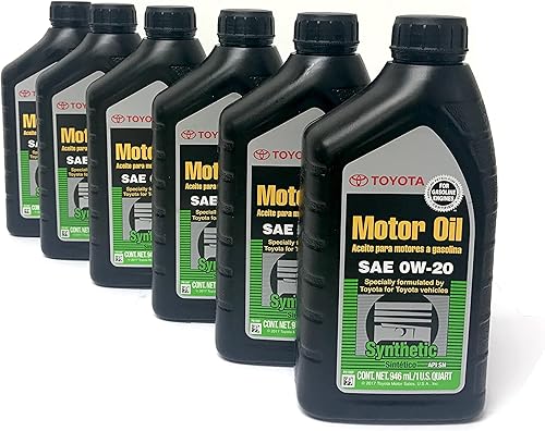 Toyota / exxon mobil Estuche de 6 cuartos de galón de aceite sintético completo TGMO SN 0W-20