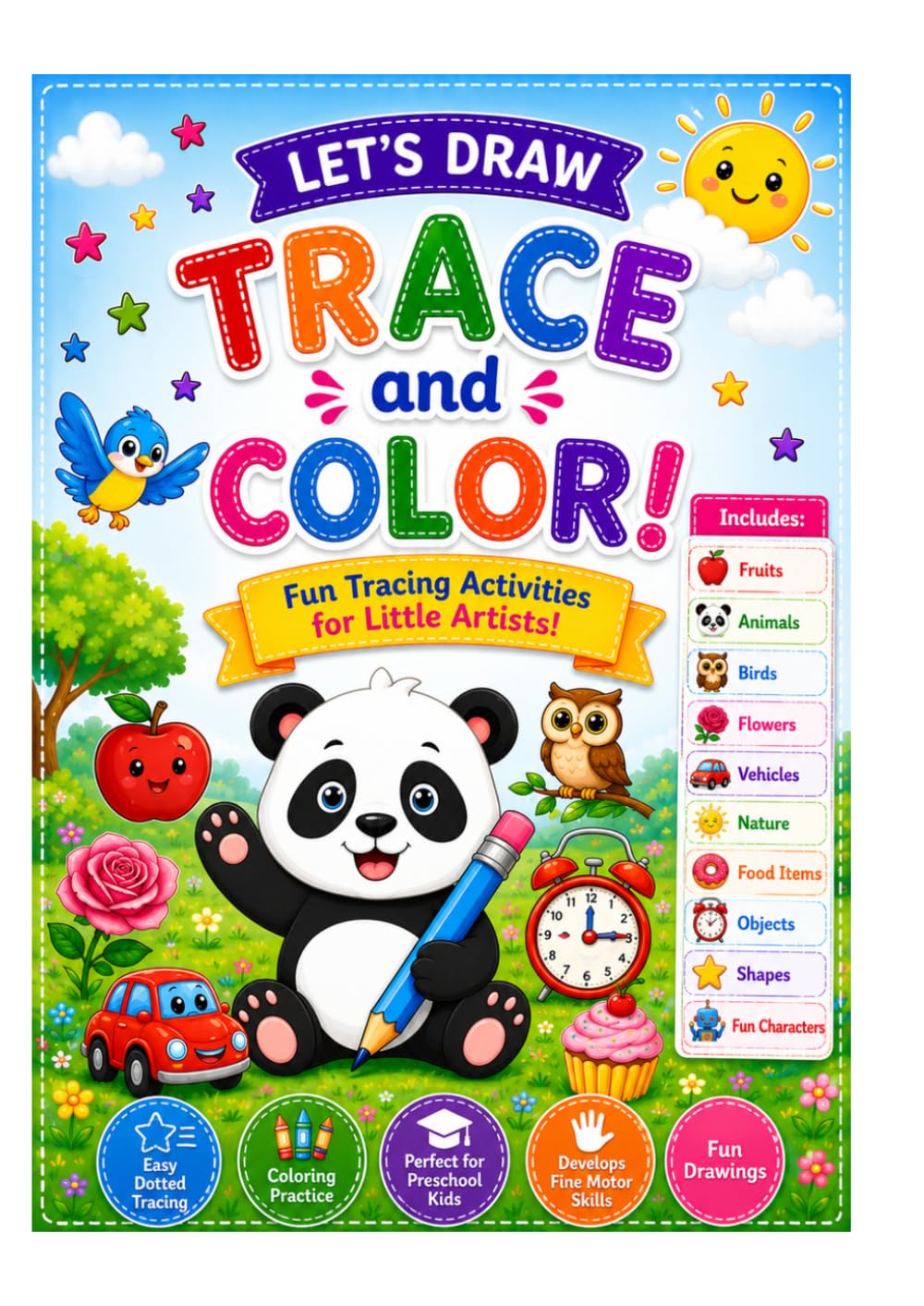 LET’S DRAW TRACE and COLOR!: Fun Tracing Activities for Little Artists Ages 4–6 (Little Artists Learning Series)