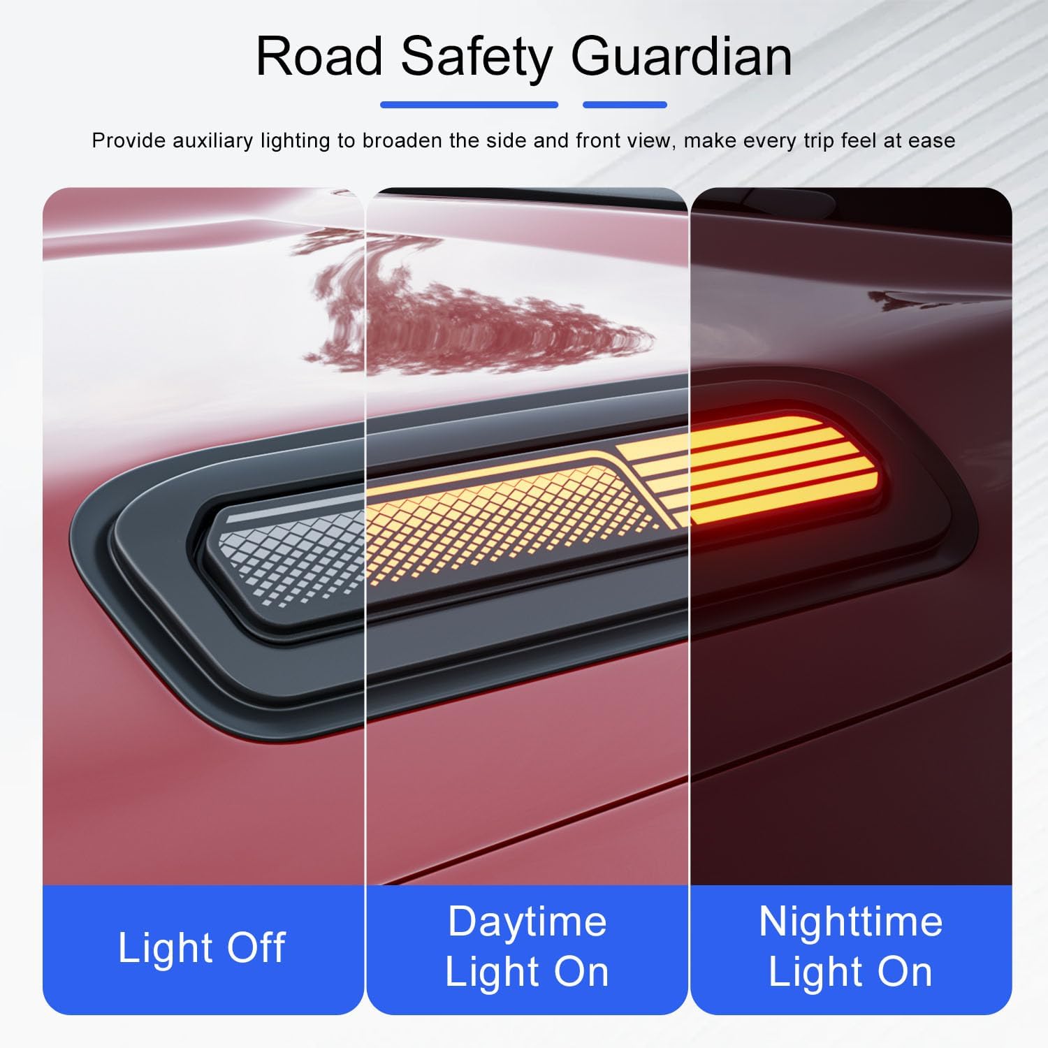 LED Hood Side Maker Light Compatible with 2019-2024 Dodge RAM 1500 Vent Scoop Light (No Rebel TRX RHO) Hood Vent Lamp Replacement for 2019-2024 Dodge RAM 1500 Accessories