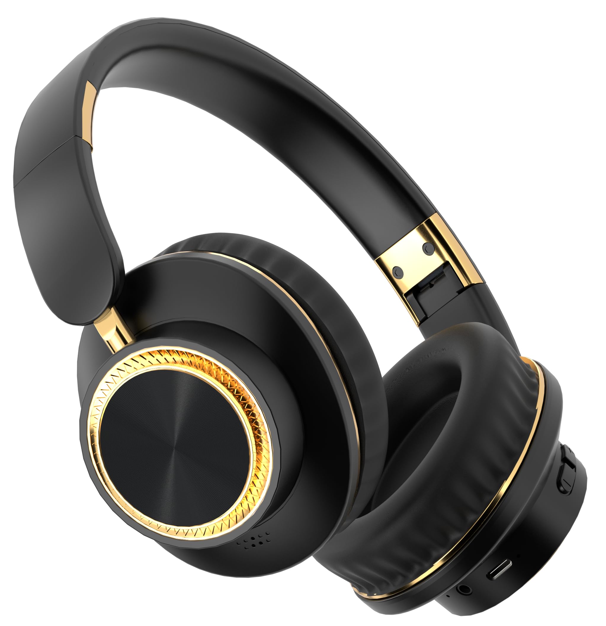VEHOP H8 Over Ear Headphones, Upto 50 Hrs Playtime, Fast Charging, in-Built ENC Mic, 40mm Titanium Bass Drivers, Super Soft Cushion, AUX in, Foldable Design, Wireless Bluetooth Headset.(Black)-image-44