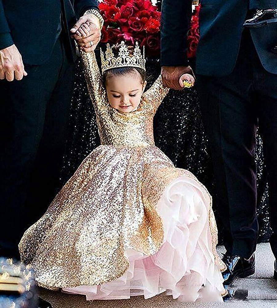 Sukienka dla dziewczynek z cekinami z cekinami dziewczyna Cekin Flower Princess Dress Urodziny Ślubne, Ivory, 13 lat