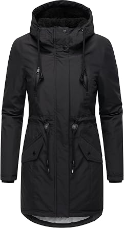 Ragwear Elsien YOUMODO Womens Winter Coat Warm Breathable and Waterproof Parka Lined with Teddy Fur and Hood XS - 6XL