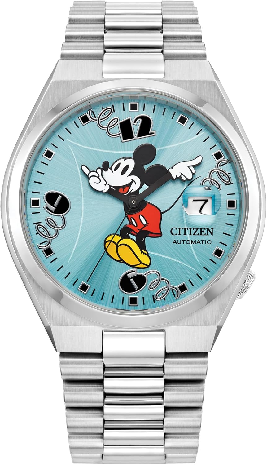Citizen Unisex Automatic Tsuyosa Mickey Mouse, Sky Blue Sunray Dial, Stainless Steel Case Watch (Model: NJ0156-50L)