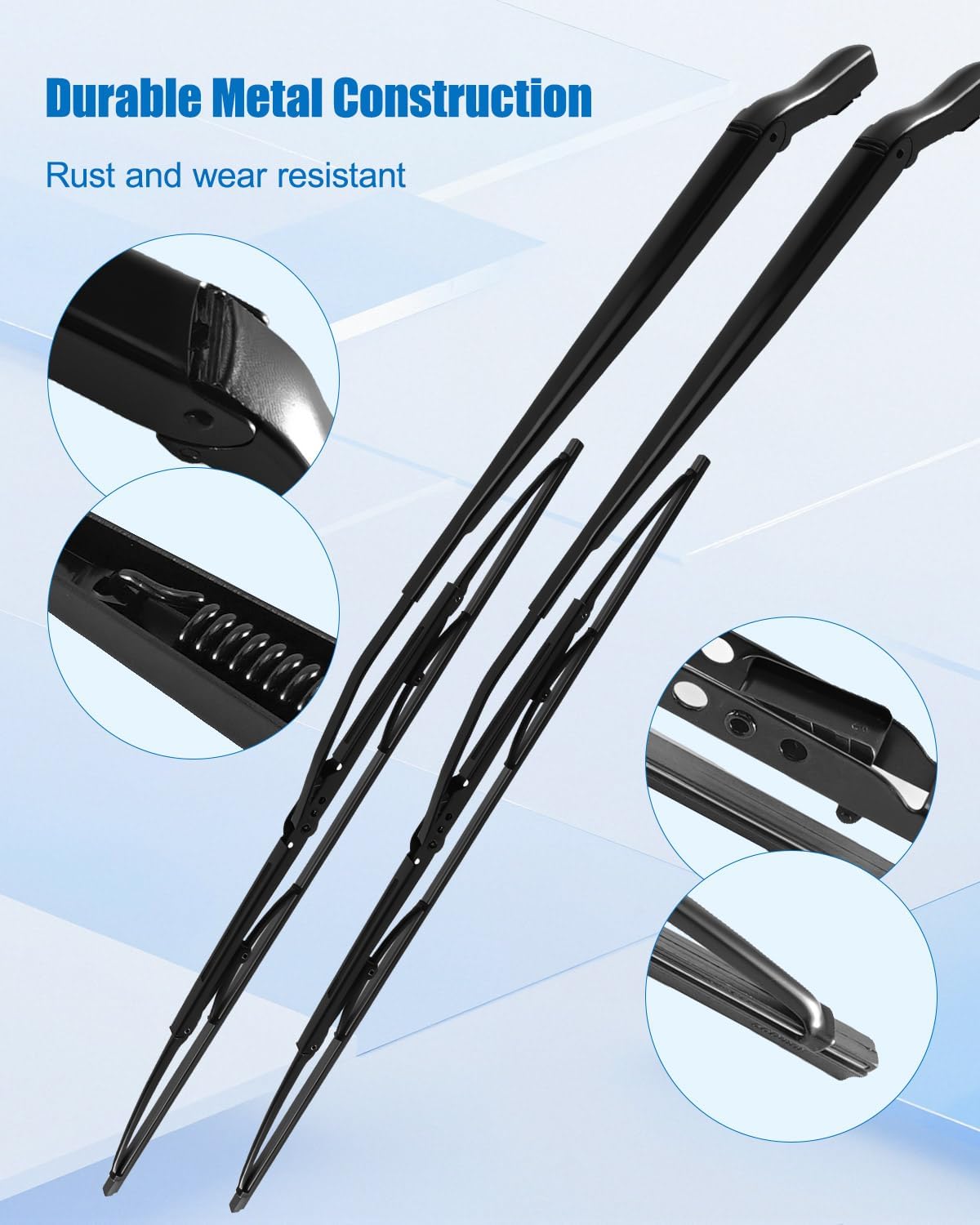 Windshield Wiper Arm and Blade Set Fit for Ford F250 F350 F450 F550 Super Duty 2008-2016, Front Driver Passenger Side Wiper Arms Replace 43516 43517, 1 Pair
