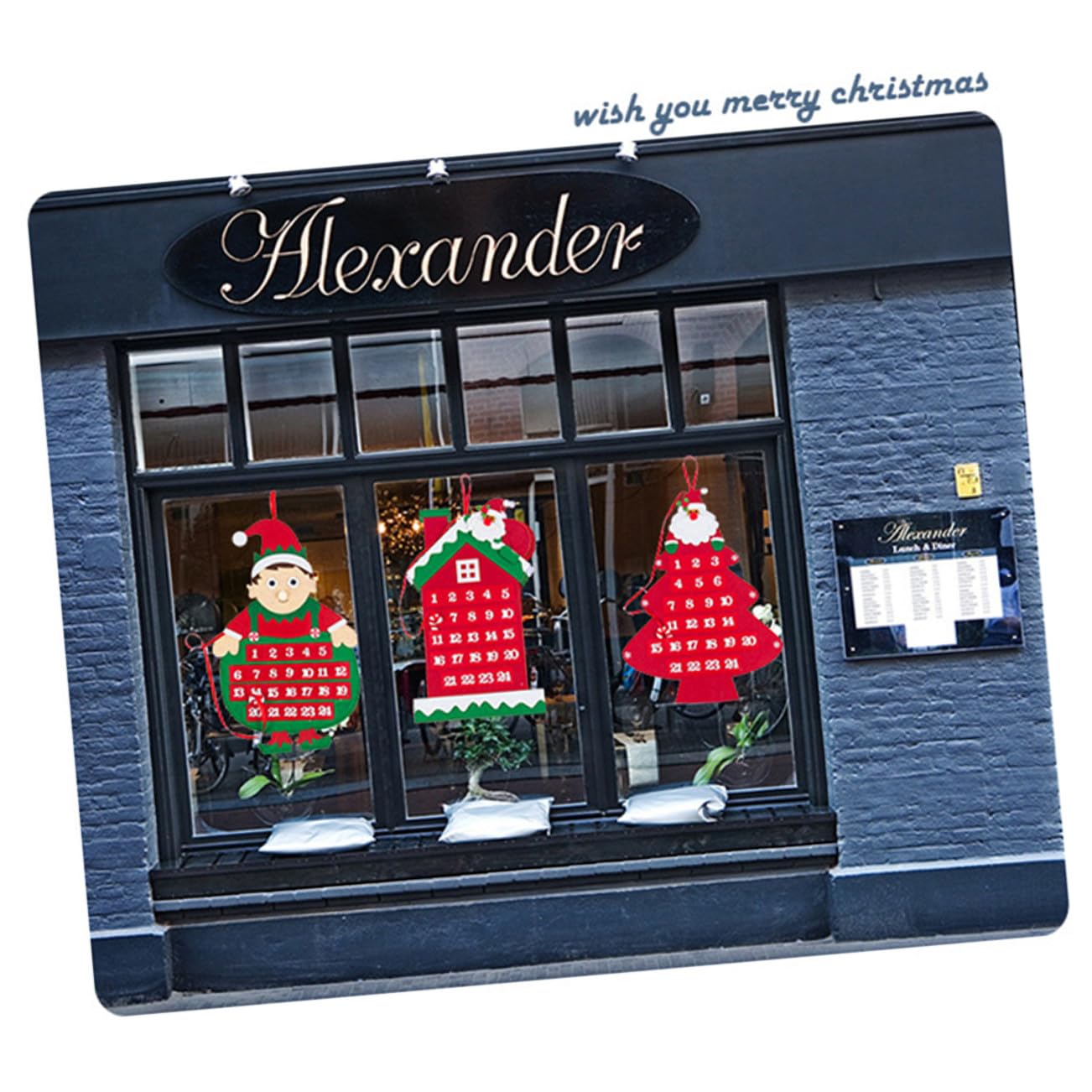 PRETYZOOM 3 Stk Urlaub Adventskalender Neujahr Advent Adventskalender Aus Filz Krippendekoration Weihnachtstuchkalender Weihnachtskalender Hängend Ornament Karikatur Gefühlt Ältere