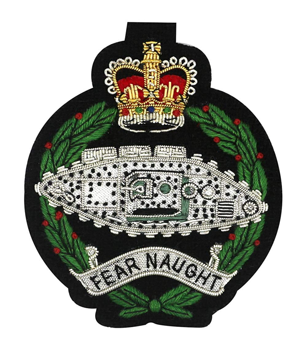 Family Crests Men's Black Royal Tank Regit, British Army Embroidered Blazer Badge