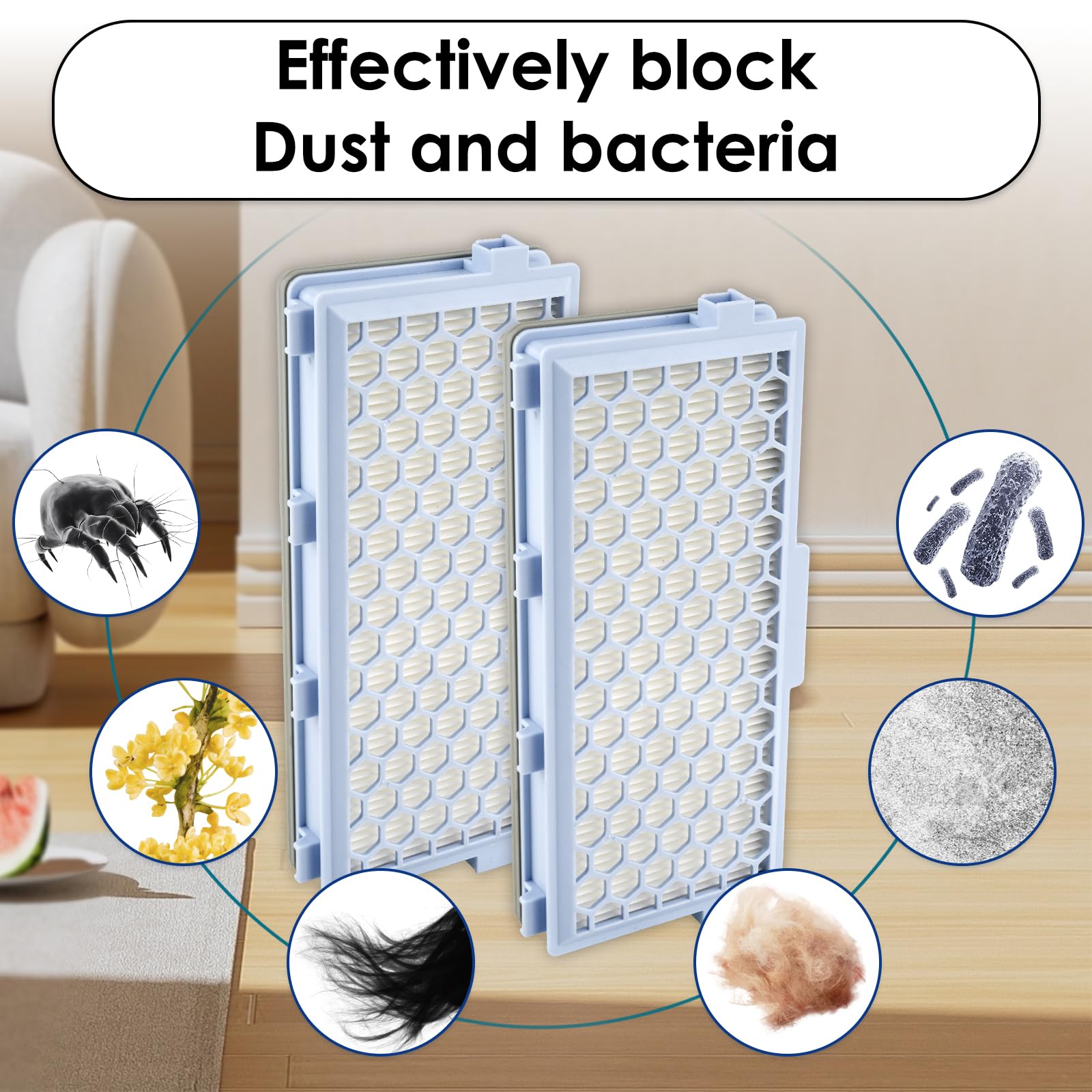 (8 Stück) Guard S1/ L1 Ersatz-HEPA-Filter, kompatibel mit Miele Guard S1/ L1, Compact C1 & C2/ Complete C2 & C3 S8340 Staubsaugern, 4 HEPA-Filter + 4 Airclean Abluftfilter & Motorschutz