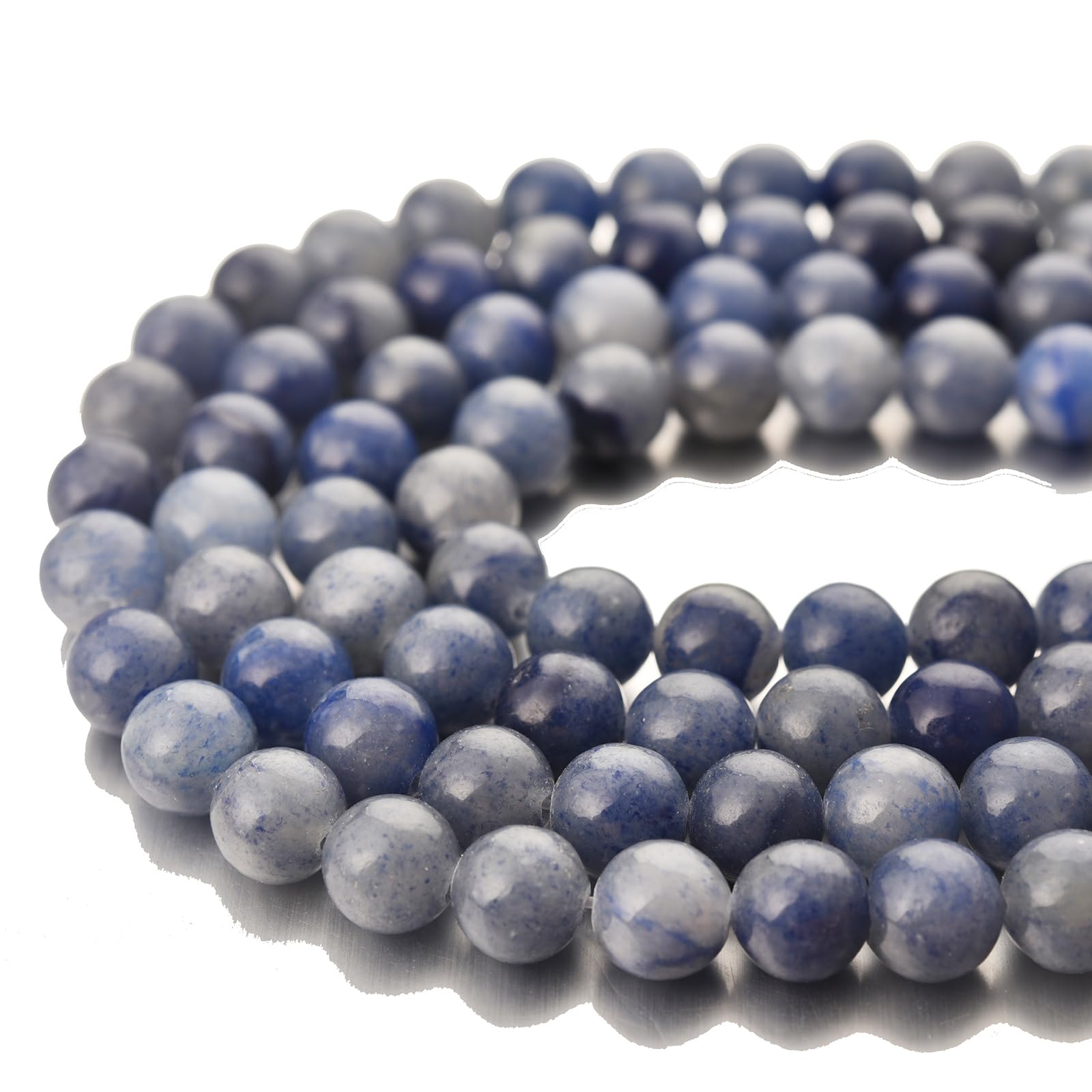 Asingeloo 6mm Natural Blue Aventurine Gemstone Beads Round Loose Stone Beads for Jewellery Making 15"/Strand (Blue Aventurine,6mm)