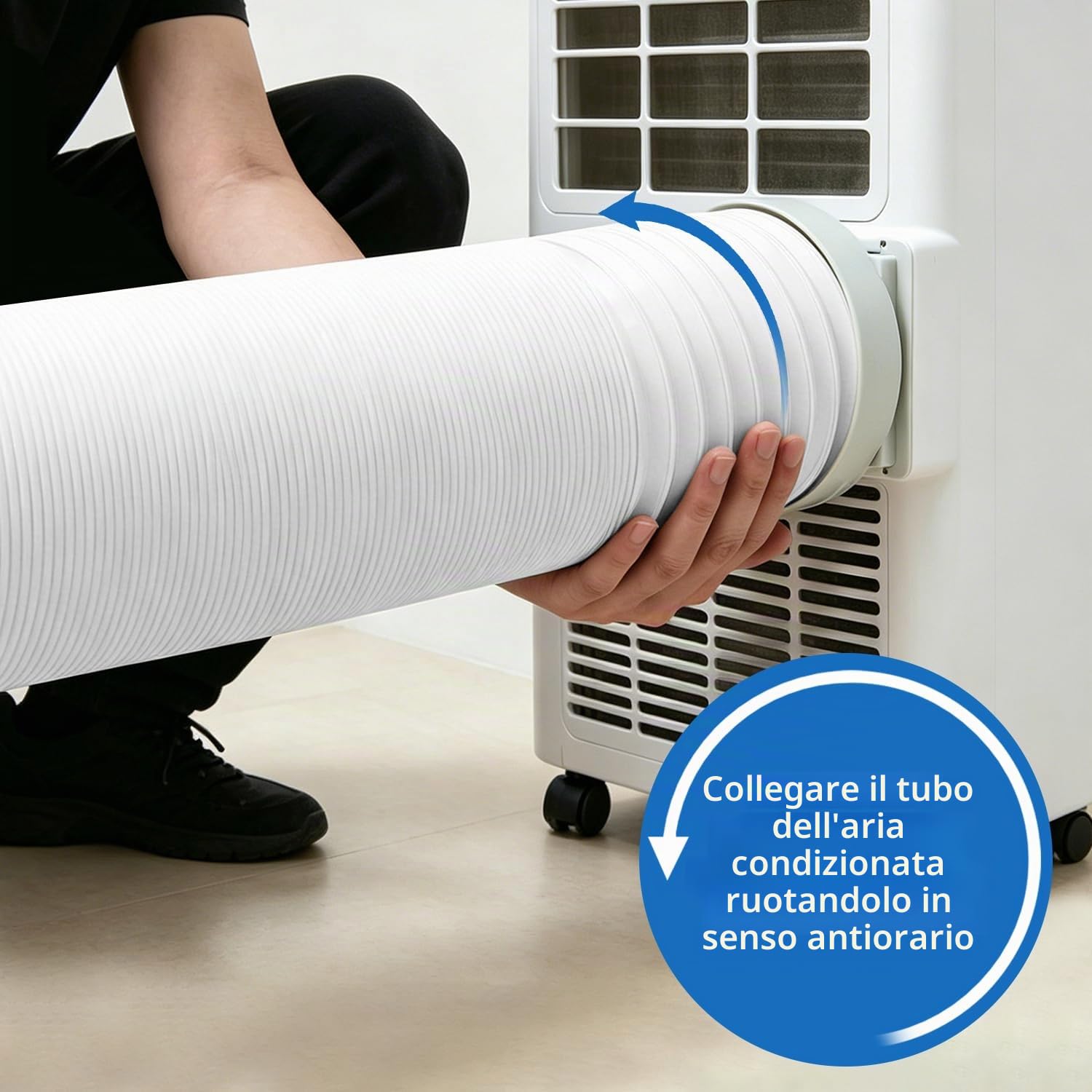 Tissting Tubo Flessibile Per Condizionatore, 15cm*3m/5.91 * 118.11in | PP filo Acciaio Allungabile in Senso Antiorario AC Tubos di Sfiato per Condizionatori D'aria, Asciugatrici