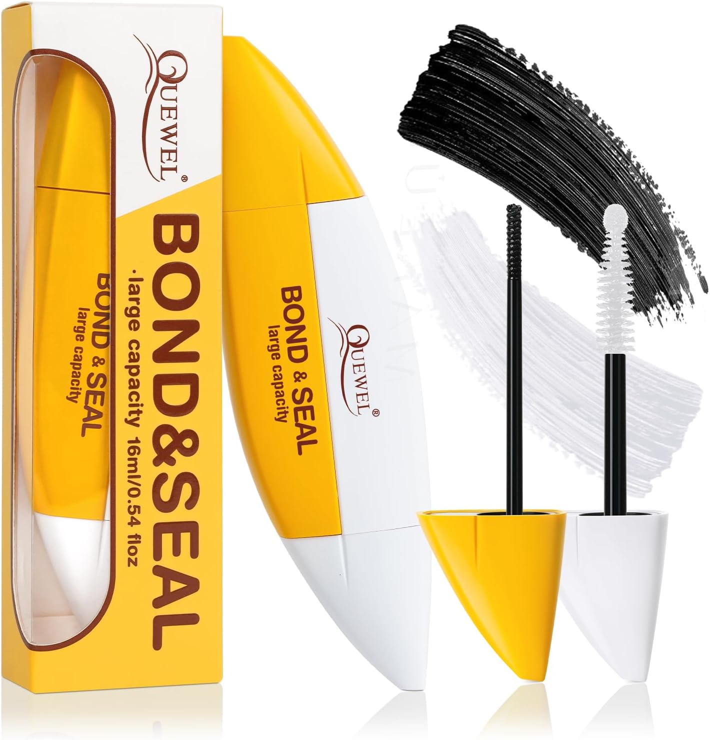 QUEWELLash-Bond-and-Seal-Waterproof for DIY Lash Extension, 16ml Lash Cluster-Glue Ultra Large-Capacity, Bond and Seal Long Lasting Cluster Lash Glue Suitable for Sensitive Eyes(16ml)