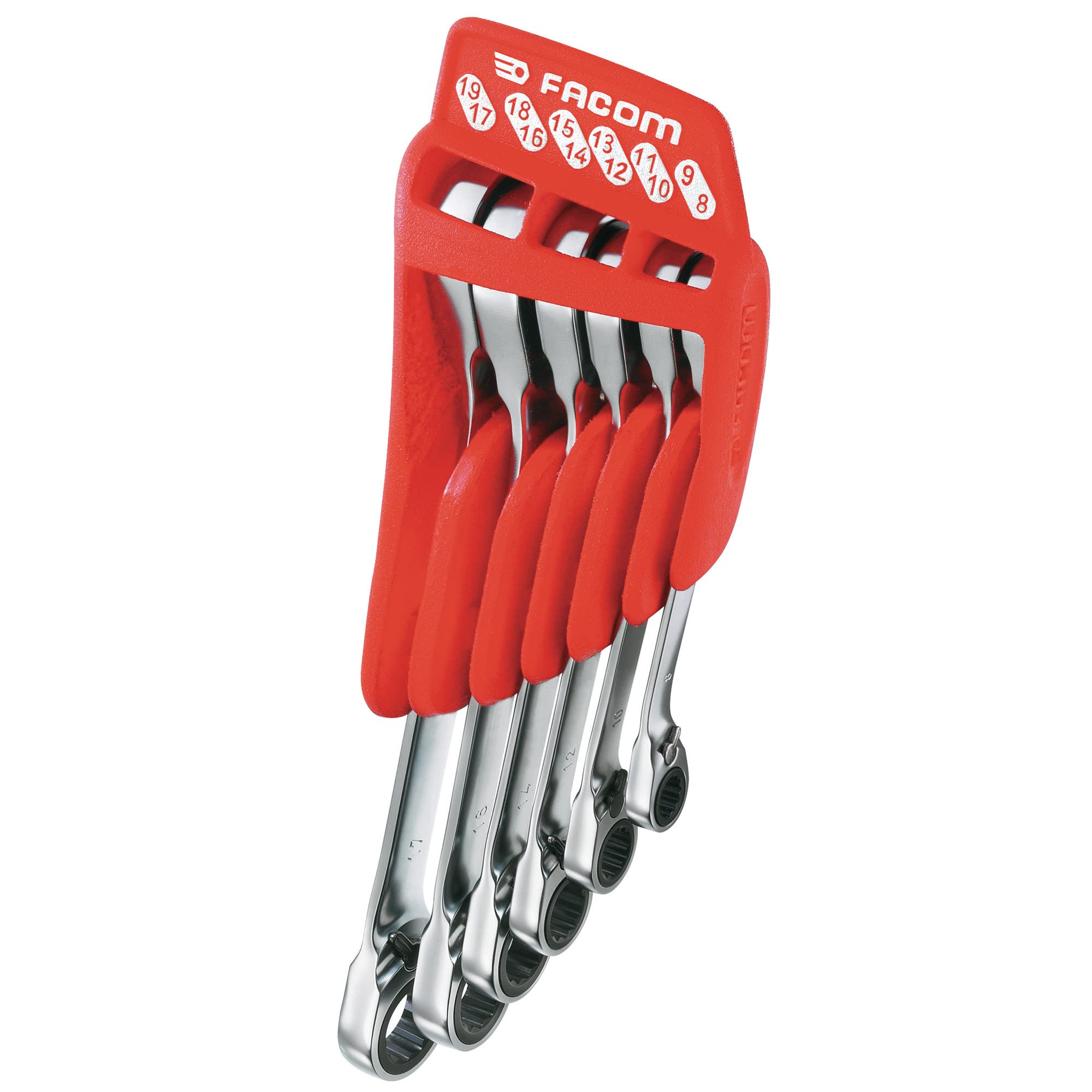 Facom Ratschenringschlüssel, gekröpft 6-teiliges Ratschenschlüssel-Satz