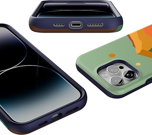 Miniatura 3 de Casely Funda para iPhone 14 Pro Max Endless Peaks Colorblock Mountain Compatible con MagSafe Diseño protector audaz