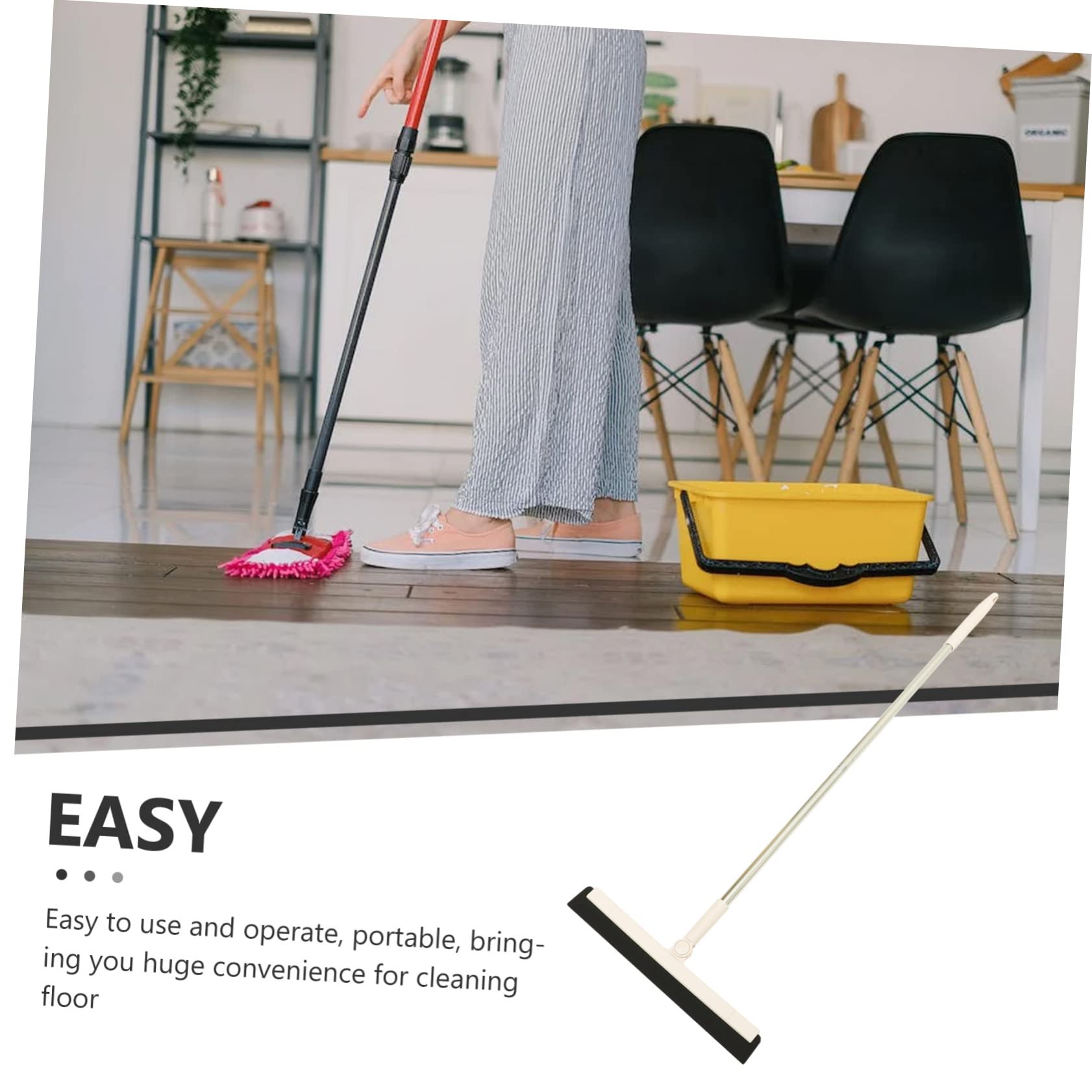 MAGICLULU Heavy Duty Floor Squeegee Cleaner Tool with Ergonomic Handle for Bathroom Kitchen And Balcony Cleaning Portable And Easy to Use Household Floor Scrubber