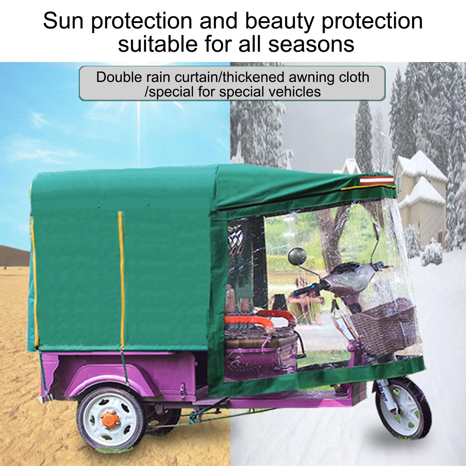 Adult Tricycle Cover, Heavy Duty Waterproof Cover 3 Wheeled Bike Cover, All Weather Use, Electric Tricycle Awning, Dump Truck Rainproof Tarpaulin(Red,120 * 90cm/47.2 * 35.4in)
