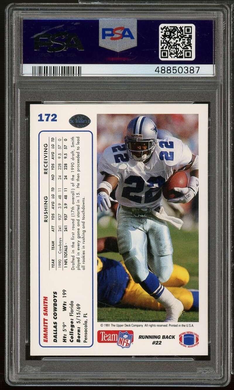 Emmitt Smith Card 1991 Upper Deck #172 PSA 9 - Unsigned Football Cards