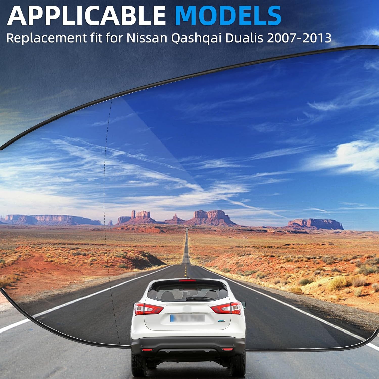 Driver Side Mirror Replacement for Nissan Qashqai Dualis 2007 2008 2009 2010 2011 2012 2013 - Left Side Mirror Glass, Rear View Mirrors Glass with Power Heated