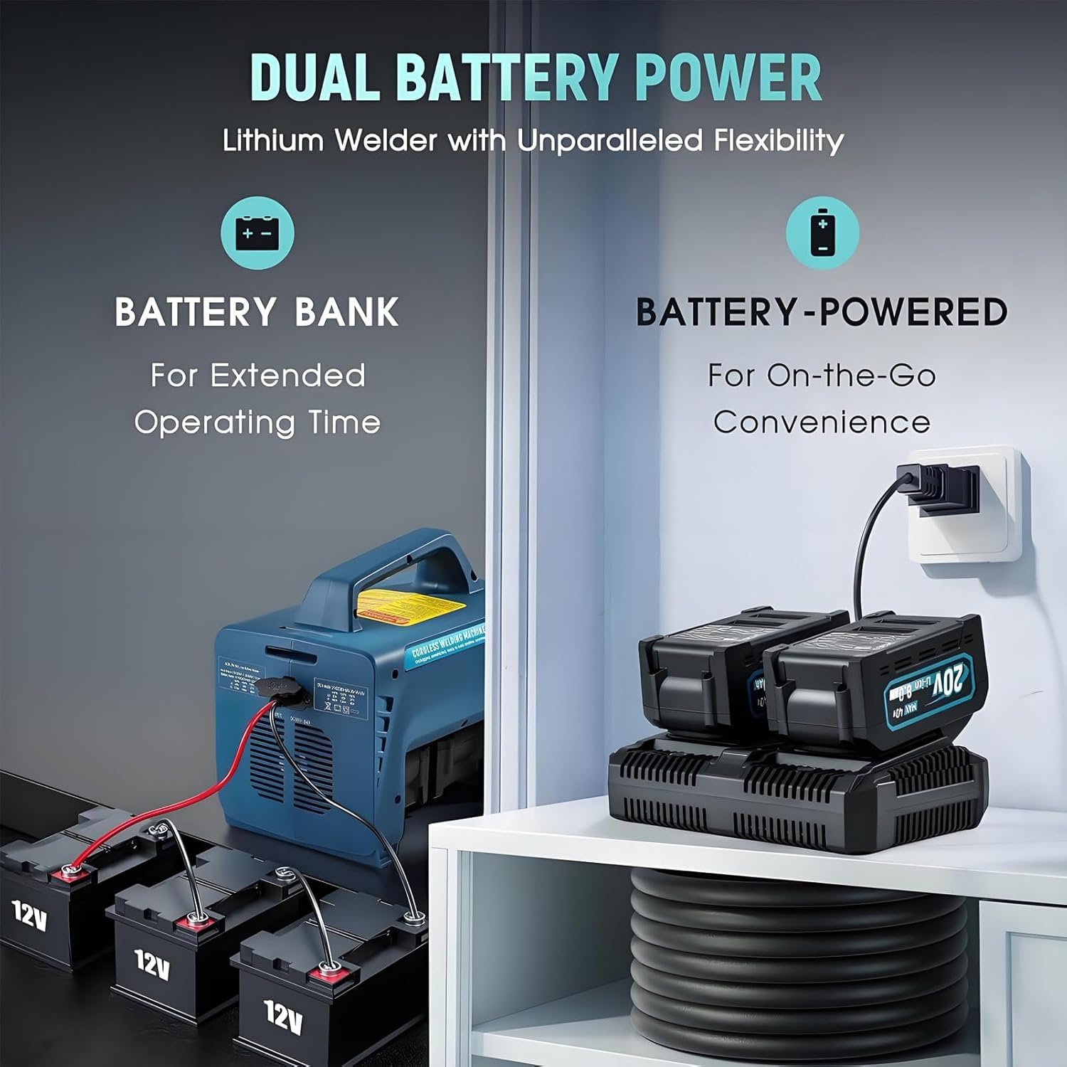 Saldatrice A Batteria, 160A Saldatrice a Elettrodi, Display Digitale Intelligente, Letture Precise, con Funzioni ‌Inizio Caldo, Protezioni Multiple, per Saldatura di Tubi Quadrati