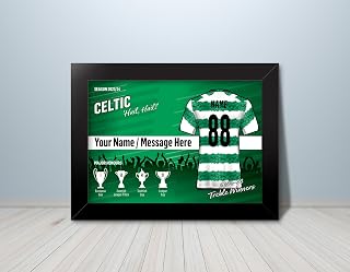 Celtic Football Fan Personalised Framed Print - Option A - Football Gift, Birthday Gift, Fan Print, Artwork, Team Kits