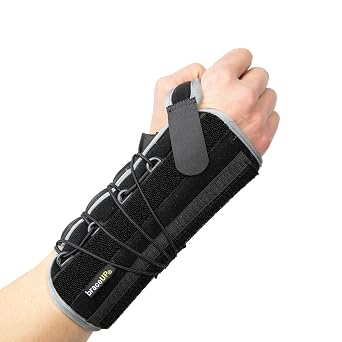 BraceUP Quick Wrap Wrist Brace for Carpal Tunnel, Tendonitis, and Arthritis Hand and Wrist Support Splint Right Hand