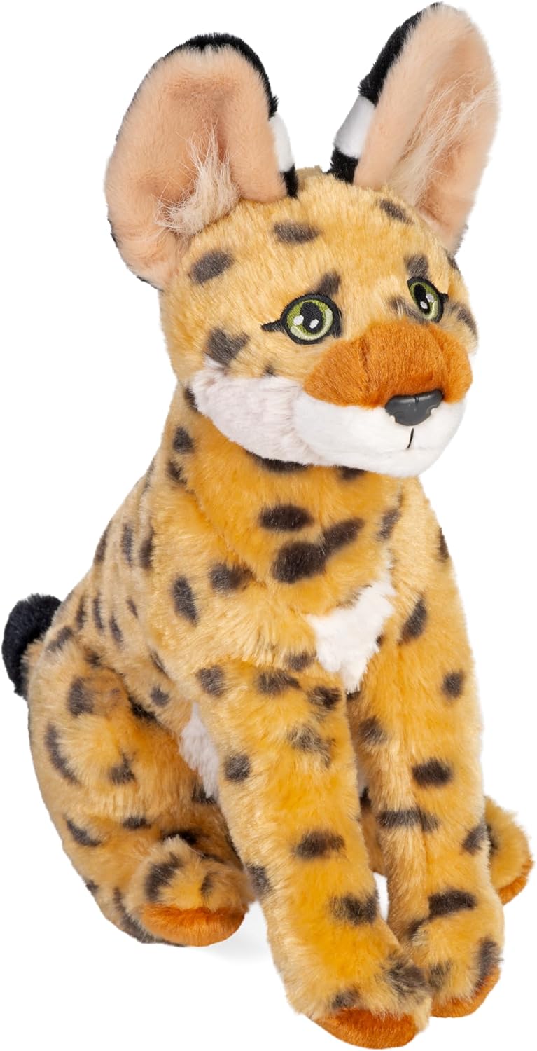 Wild Republic Cuddlekins Eco Serval, Stuffed Animal, 12 Inches, Plush Toy, Eco-Friendly