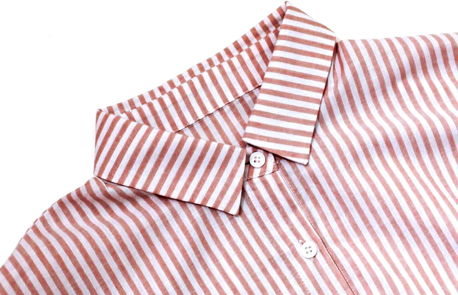 ZOCANIA Women's Casual Long Sleeve Maxi Dress Button Down Dress for Women Loose Striped Dress for Women Cotton Shirt Dress - Image 4