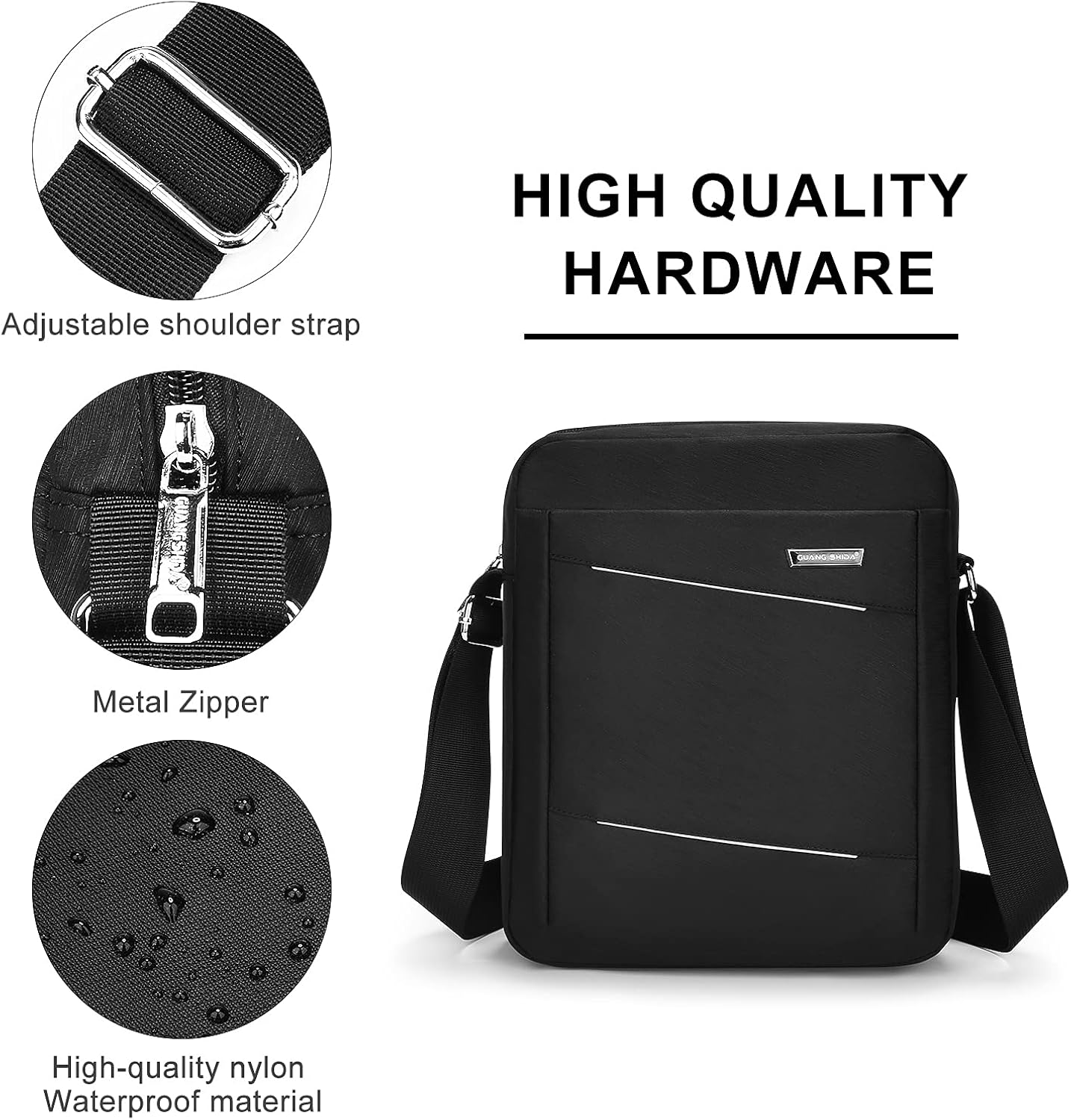 Miniatura 2 de BAIGIO Bandolera para hombre bandolera para hombre bolsa de viaje bolso para hombre bolso casual bolso para trabajo negocios