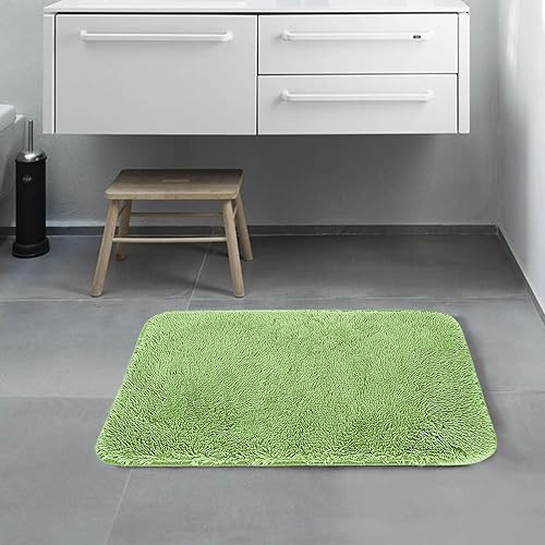Tapete de baño lavable de 24 x 16 pulgadas, color verde menta, tapete de baño, decoración de bienvenida, sala de estar, alfombra para el hogar,