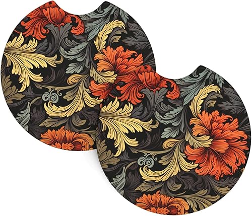 Posavasos con estampado de jardín de flores vintage (2.7 pulgadas de diámetro), posavasos absorbentes de agua y a prueba de fugas