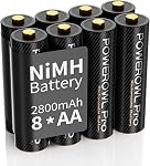 POWEROWL Rechargeable AAA Batteries PRO, High Capacity 1100mAh, Premium NiMH Triple A Battery -8 Count