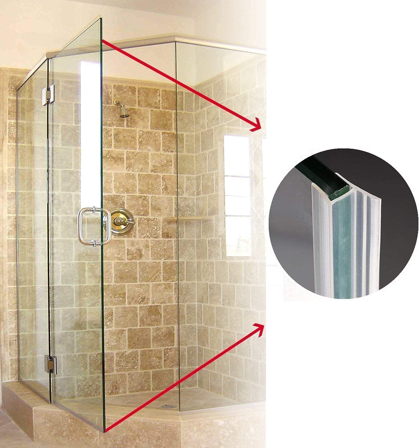 Esta Tira de Sellado de Silicona en Forma de F para Puertas de Ducha (10 mm x 1 m) es Impermeable, Resistente a Fugas y Duradera, Ideal para Puertas y mamparas de Ducha. Evita Fugas de Agua.