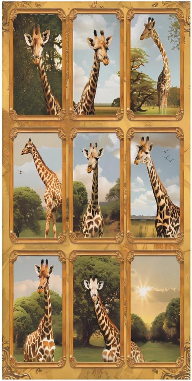 Animal Giraffe Bath Towel Beach Towels Quick Dry Oversized Bath Blanket Highly Absorbent Towel for Women Men 160x80cm