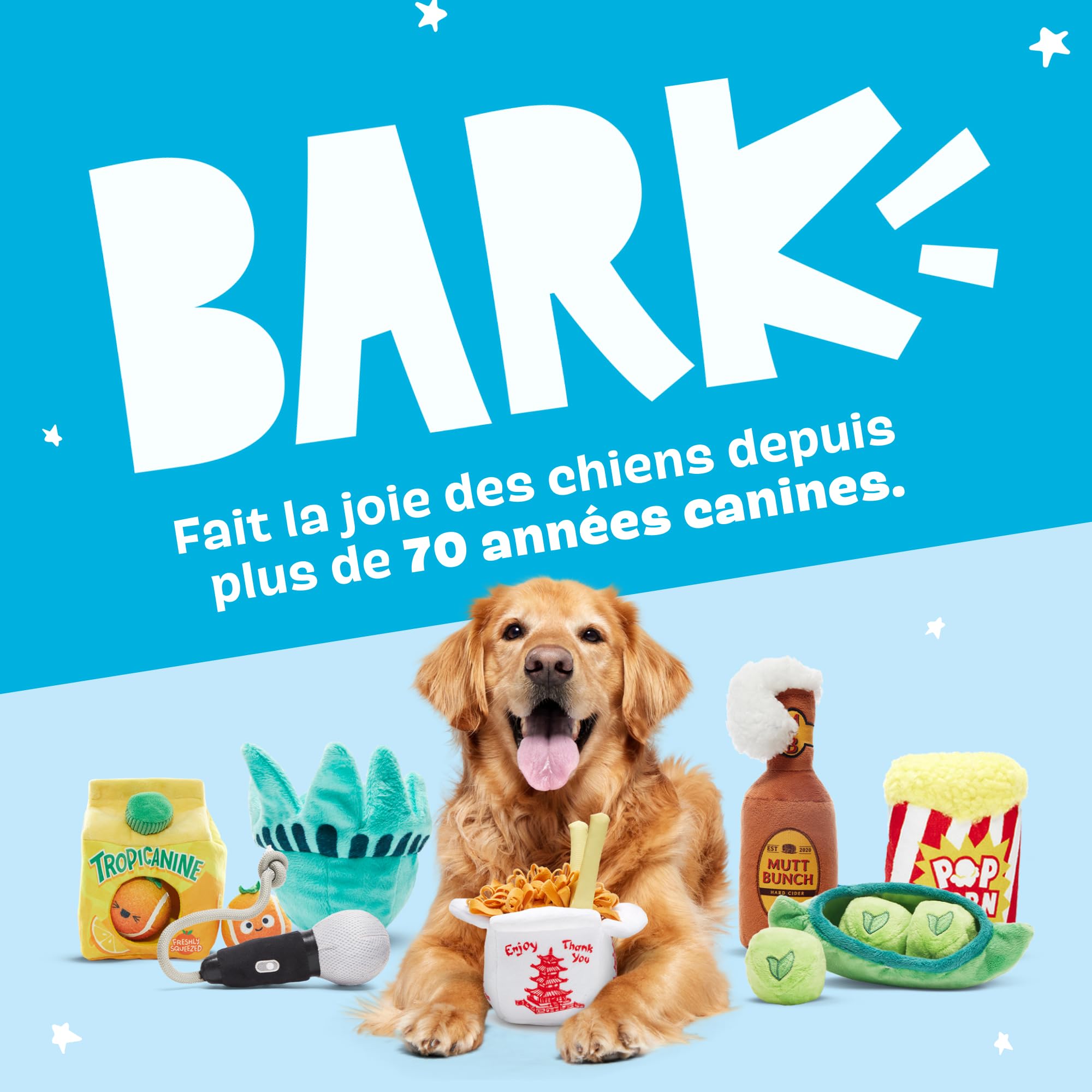 Barkbox Jouet interactif 2 en 1 en Peluche pour Chien – Jouet Anti-déchirure pour Chiens et Chiots – Jouet couineur Stimulant | Bananes (Petit)