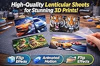 Vista 7 de Lámina lenticular de 17"x13", 100LPI (paquete de 5) – Láminas en blanco de lente lenticular transparente, formato vertical, para trucos de magia