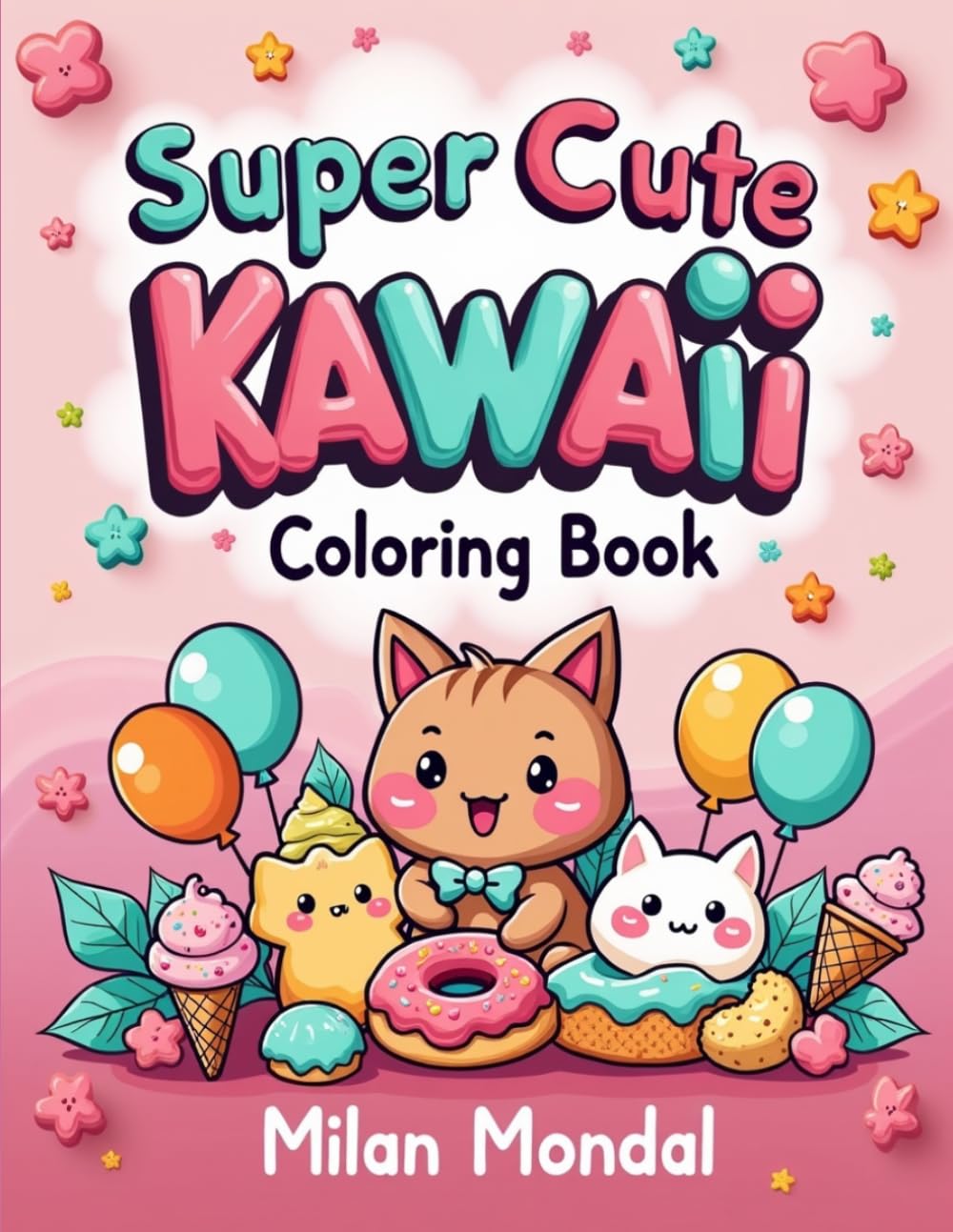 Super Cute Kawaii Coloring Book: Adorable Kawaii Animals, Sweet Treats & Fun Characters for Kids Ages 4–8 | Easy and Relaxing Coloring Pages