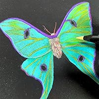 Vista 6 de Cuaderno de bocetos de papel negro de 4.9 x 4.9 pulgadas, 30 hojas (180gsm/110 libras), cuaderno de bocetos de papel pesado de alta calidad, libro