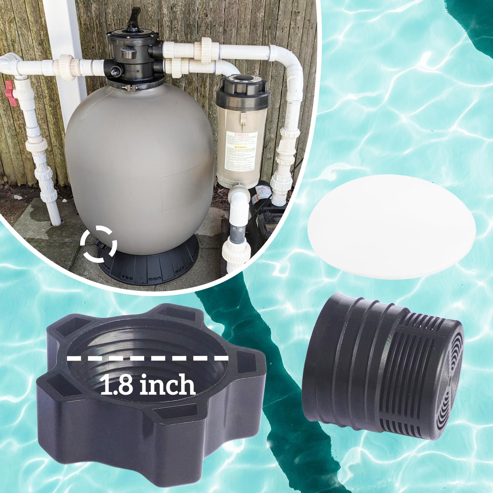 Fdit Sandfilter-Abflussabdeckung Für Schwimmbad – 4 Stück, 33 Mm Innengewinde, Aus Kunststoff